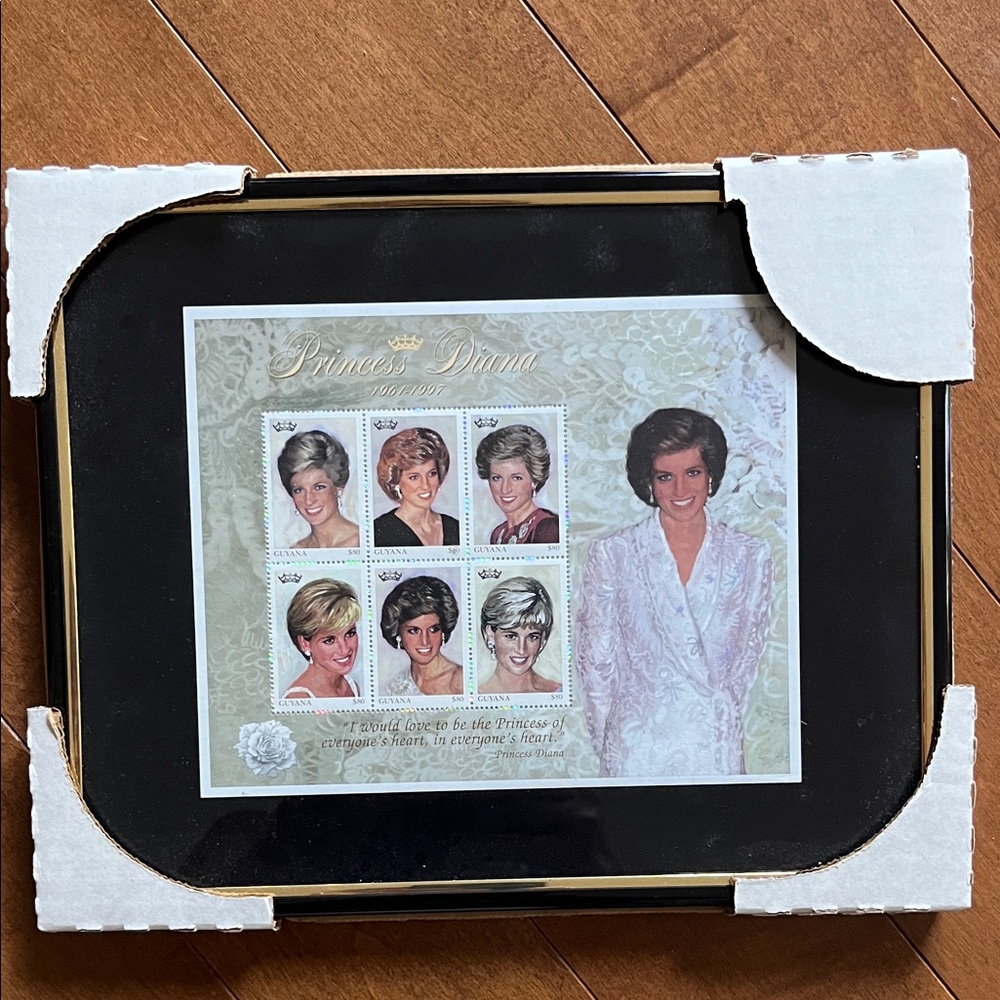 Princess Diana Commemorative Stamp Set in Frame